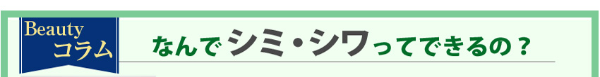 なんでシミ・シワってできるの？